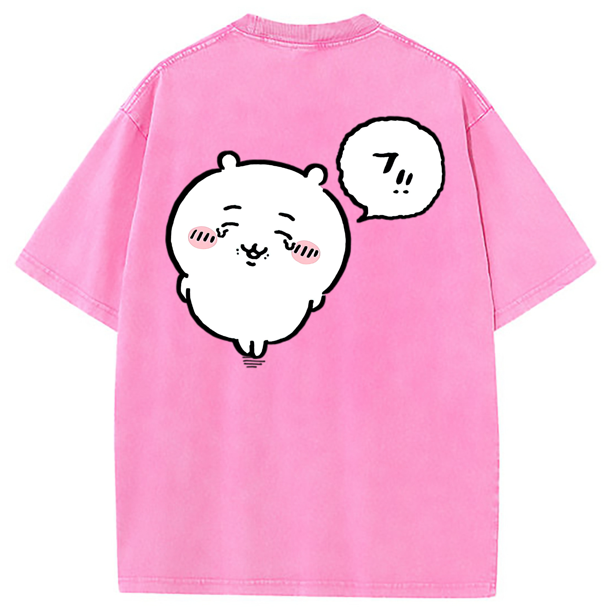 （画像用） ちいかわ ちいかわ Chii-kawa chiikawa 綿100% ヴィンテージ風 半袖Tシャツ（背面プリント）